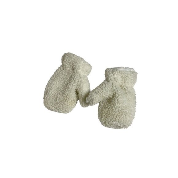 Carters Girls White Fleece Winter Mittens Sz 2T/5T Cozy Soft - Picture 2 of 4
